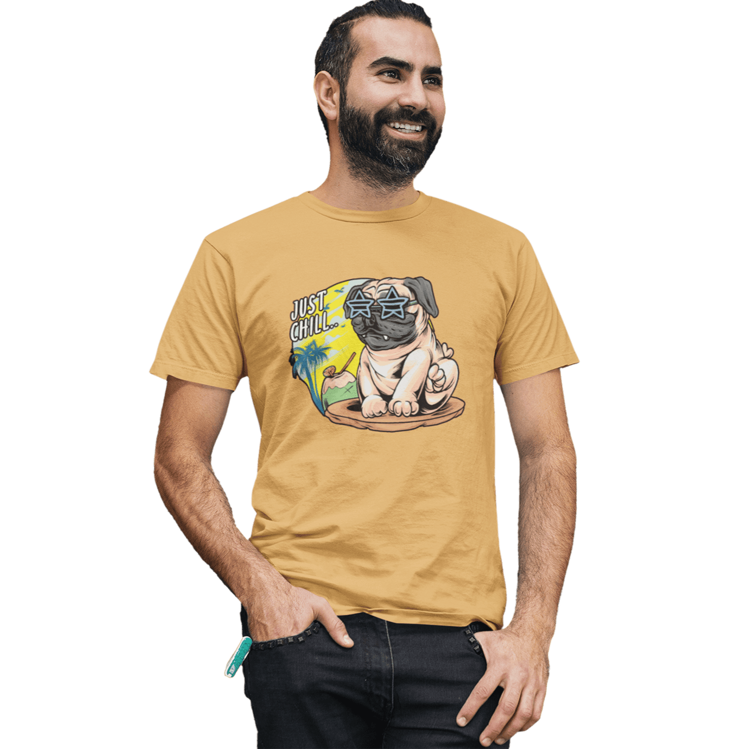 Naruto Just Chill Brown Oversized Mens T Shirt - www.entertainmentstore.in