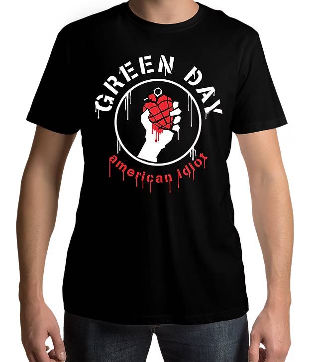 Green Day America Idiot Black T Shirt