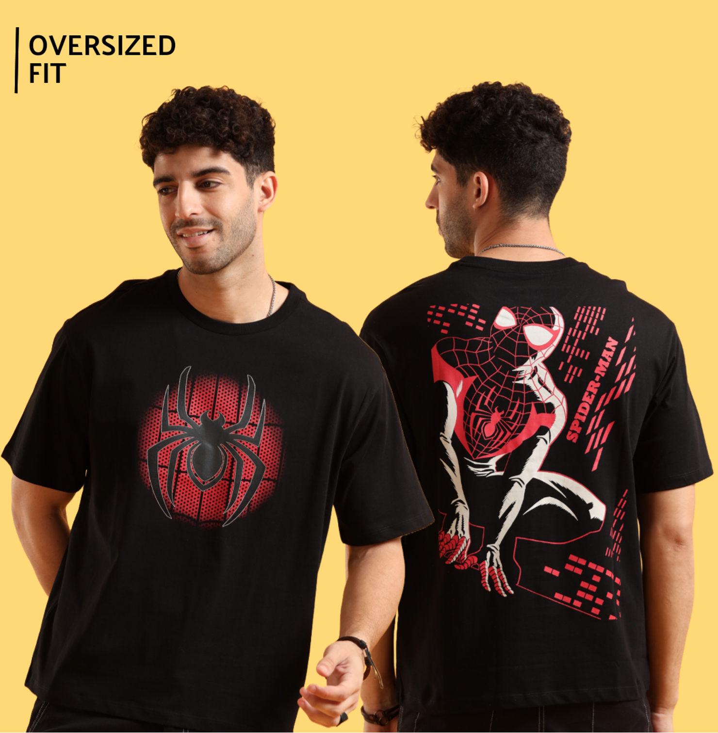Spiderman 3600 Black Oversize T Shirt - Main Image