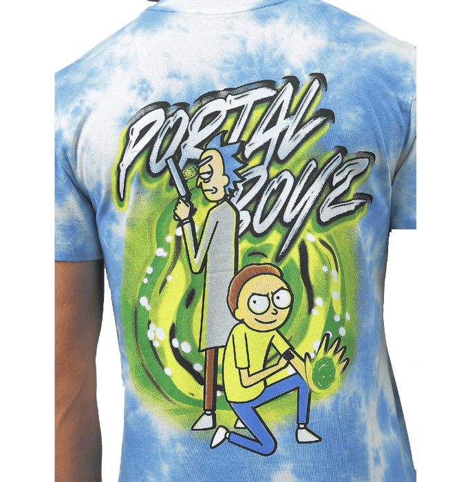Rick And Morty 2615 Canal Blue Tie Dye Mens T Shirt - www.entertainmentstore.in