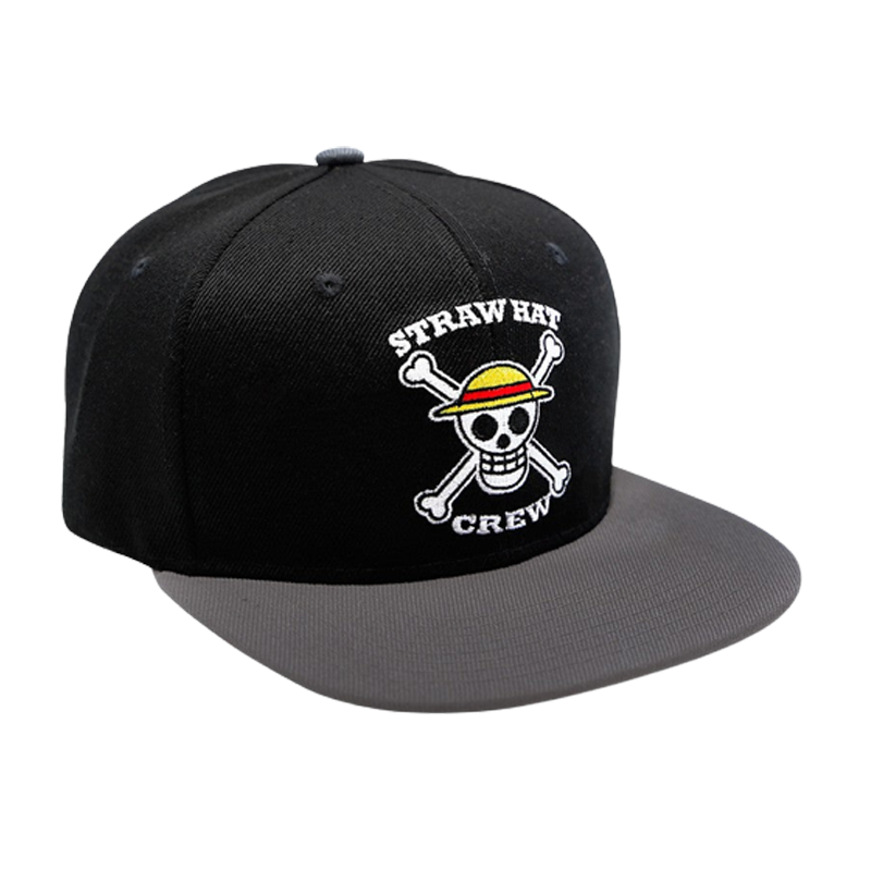One Piece Noir And Gris Skull Casquette Snapback
