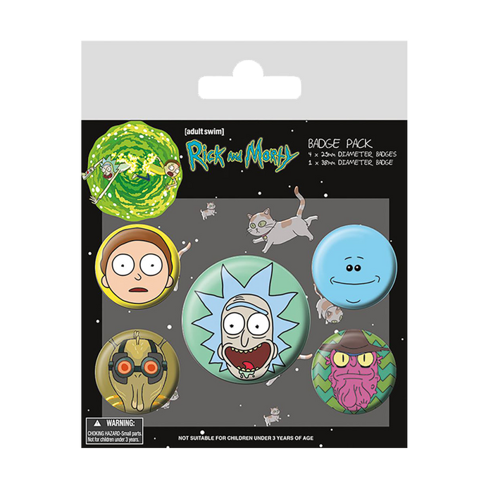 Rick And Morty Heads Badge Pack - www.entertainmentstore.in