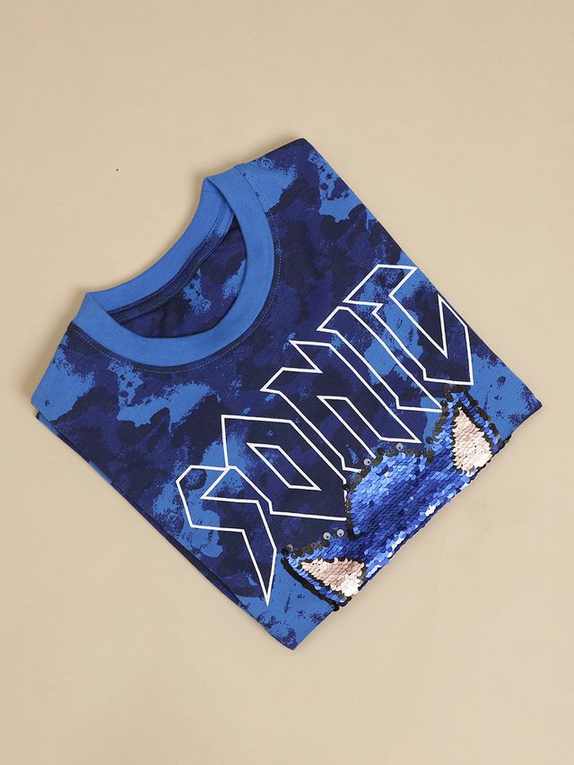 Sonic Nautical Blue Kids T Shirt