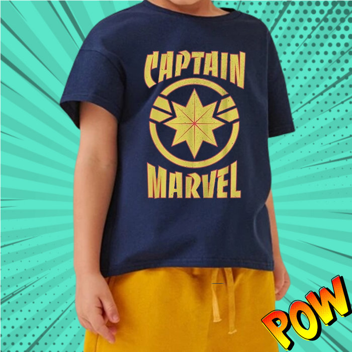 Captain Marvel Blue Kids T Shirt - www.entertainmentstore.in