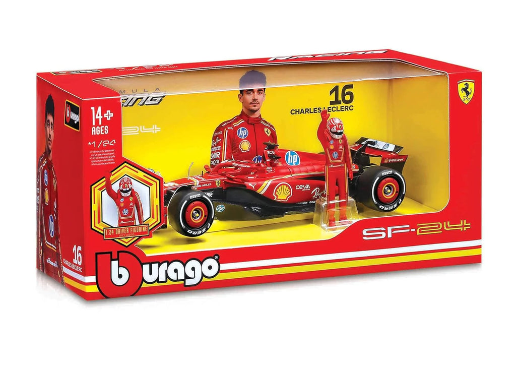 F1 Ferrari Sf-24 With Leclerc Figure - 1:24 Die-cast Model