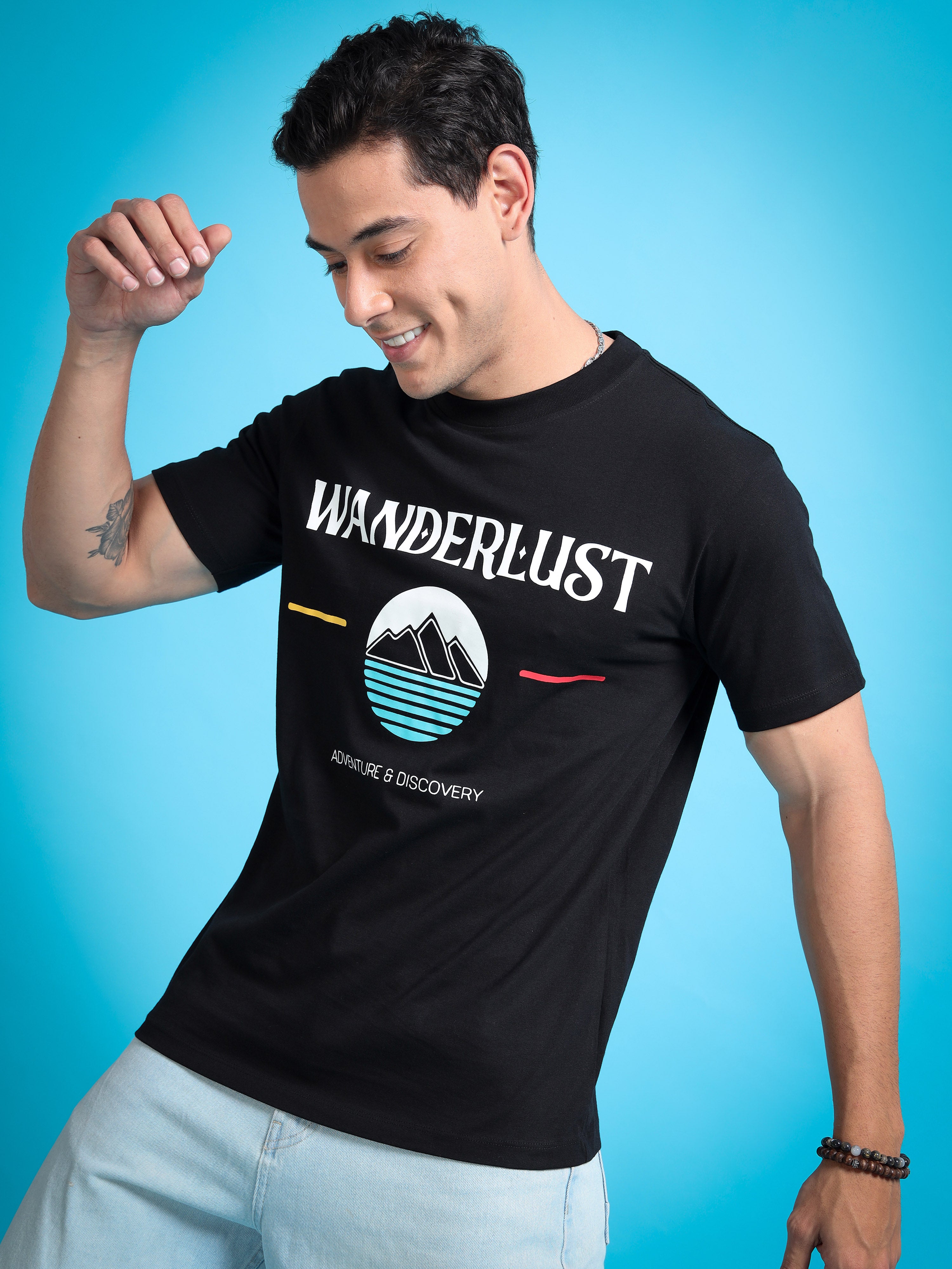 Royal Enfield Wanderlust Black T shirt | AOM Cineverse Edition