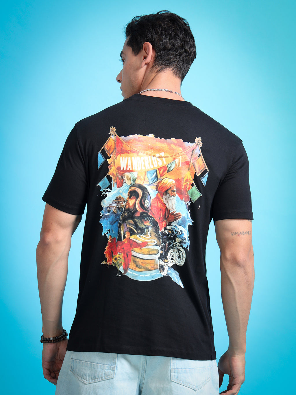 Royal Enfield Wanderlust Black T shirt | AOM Cineverse Edition