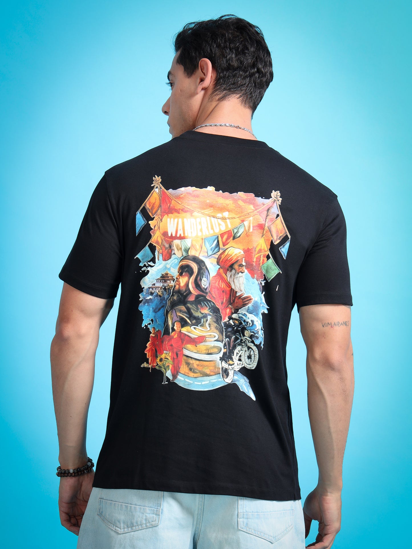 Royal Enfield Wanderlust Black T shirt | AOM Cineverse Edition