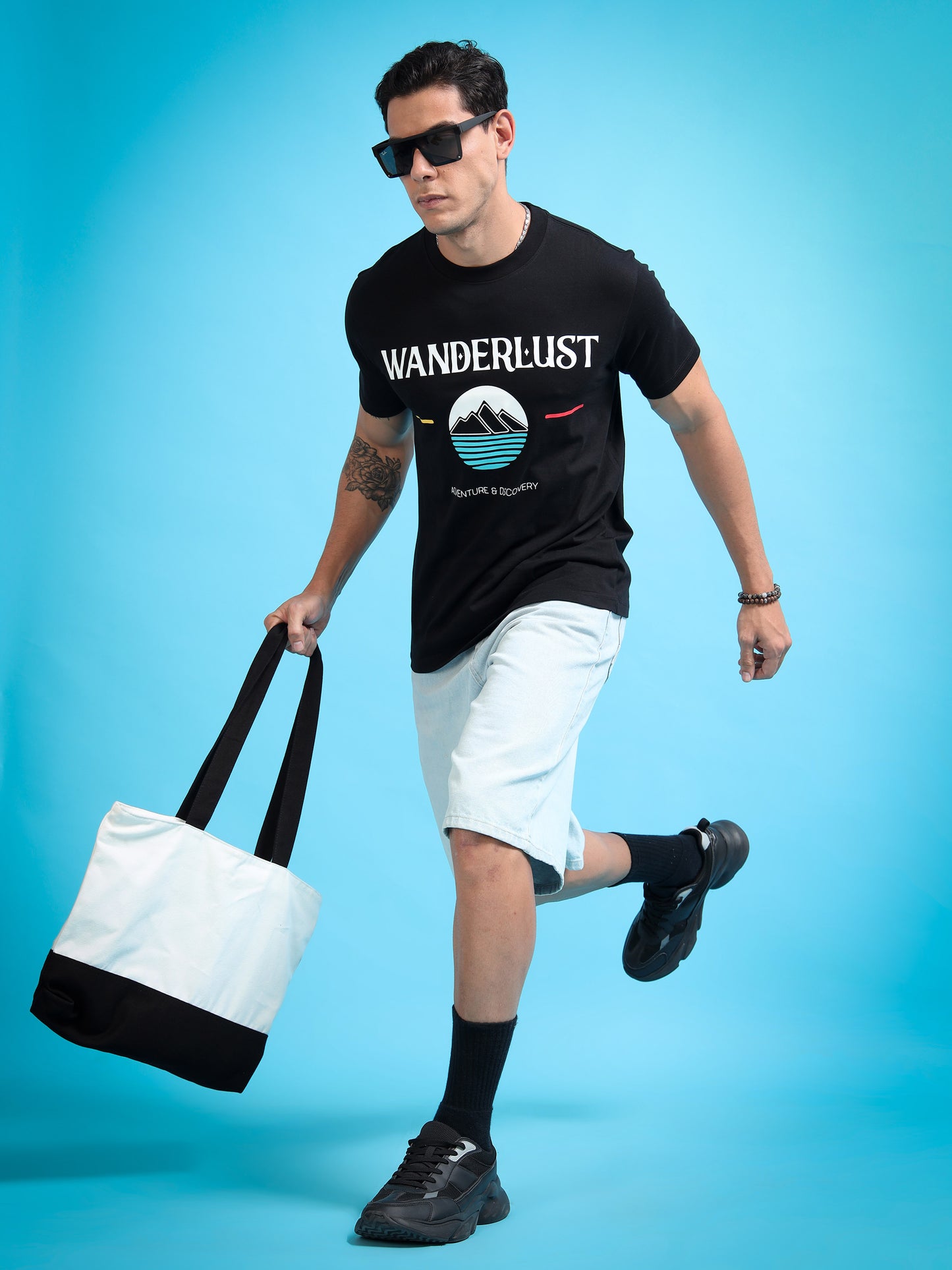 Royal Enfield Wanderlust Black T shirt | AOM Cineverse Edition