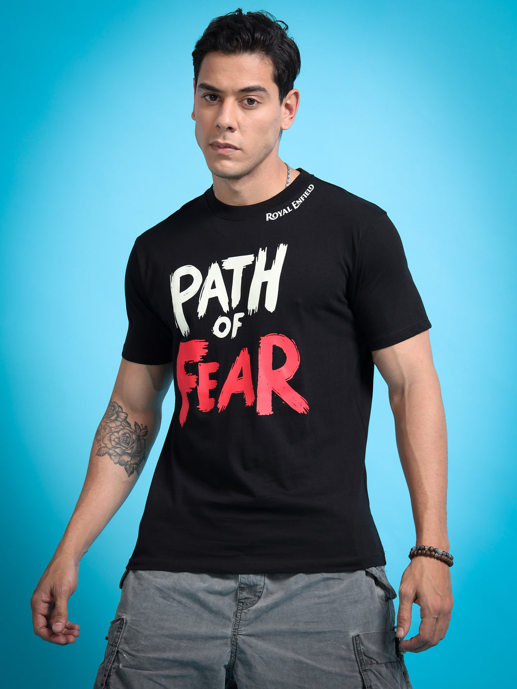 Royal Enfield Path of Fear Black T shirt | AOM Cineverse Edition