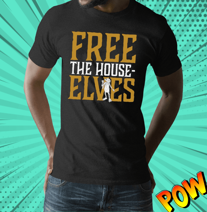Harry Potter Free The House Elves Black Mens T Shirt - www.entertainmentstore.in