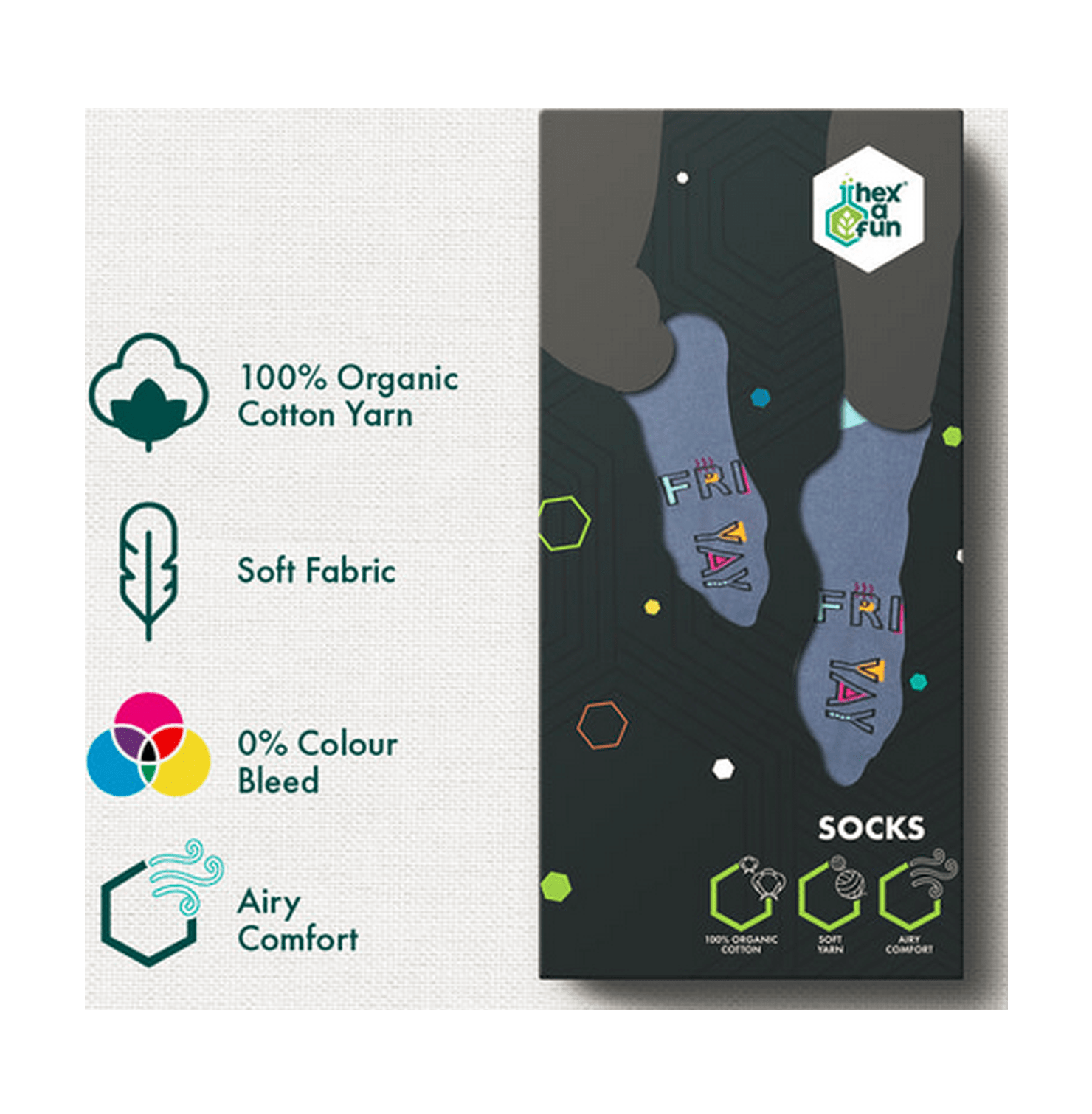 Hexafun Friyay Unisex Socks - www.entertainmentstore.in