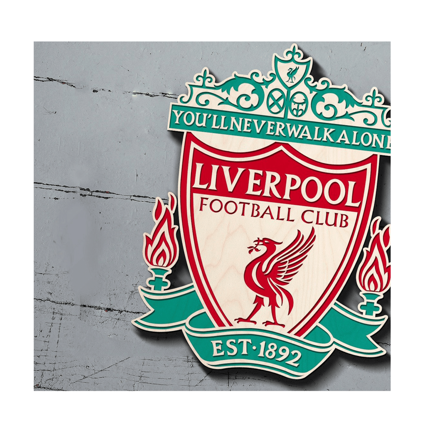 Liverpool Red Wooden Crest