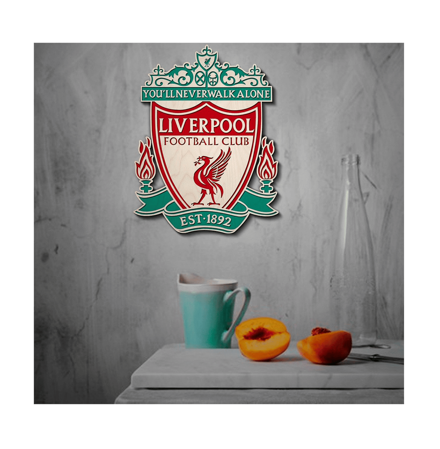 Liverpool Red Wooden Crest