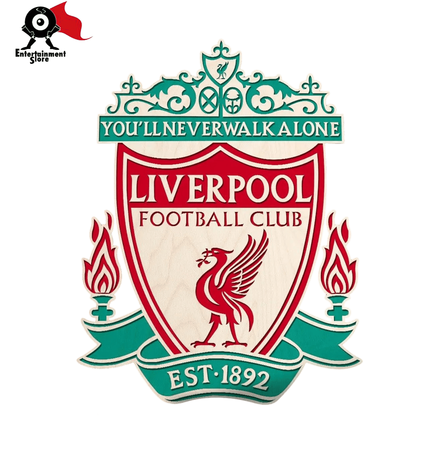 Liverpool Red Wooden Crest