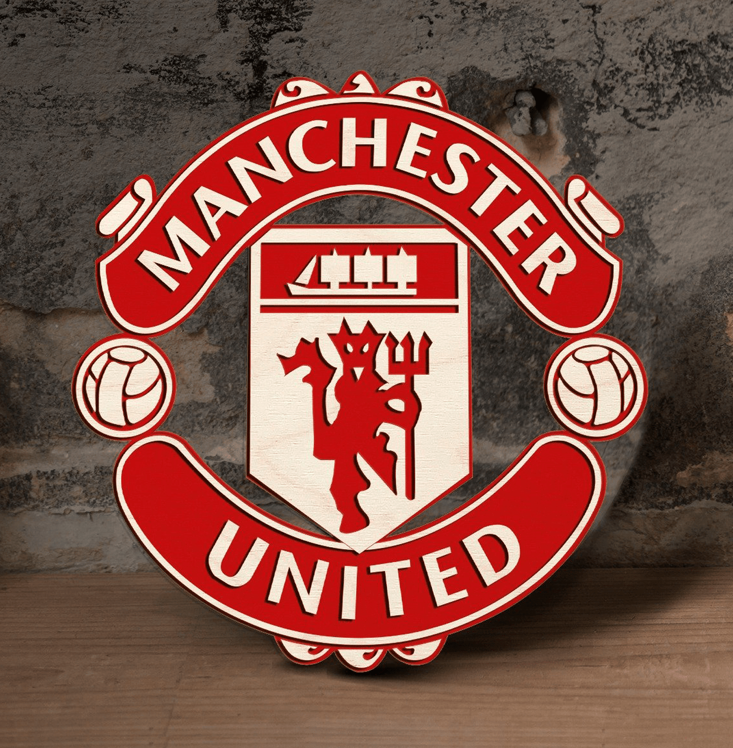 Manchester United Wooden Crest