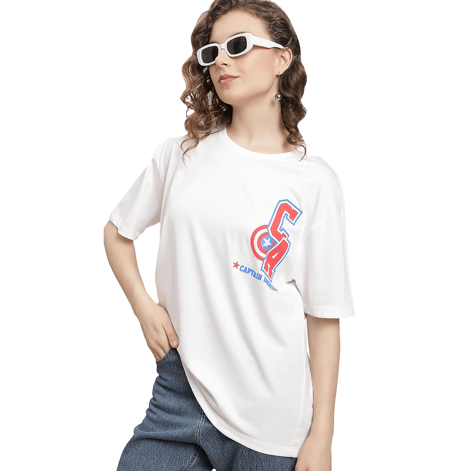 Captain America 2974 White Womens T Shirt - www.entertainmentstore.in