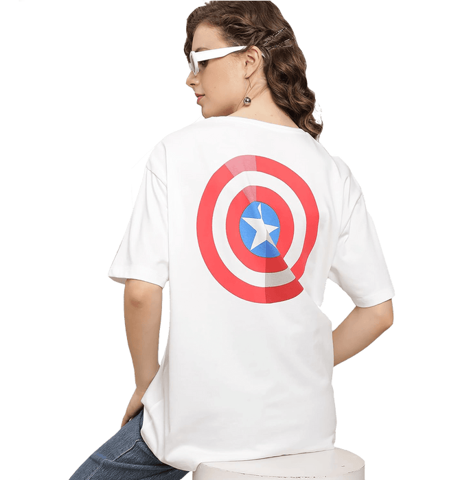 Captain America 2974 White Womens T Shirt - www.entertainmentstore.in