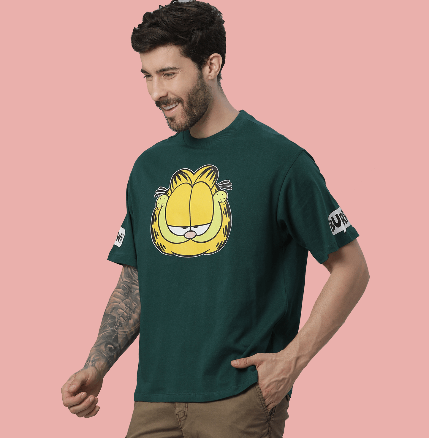 Garfield 0304 Deep Emalard Mens T Shirt