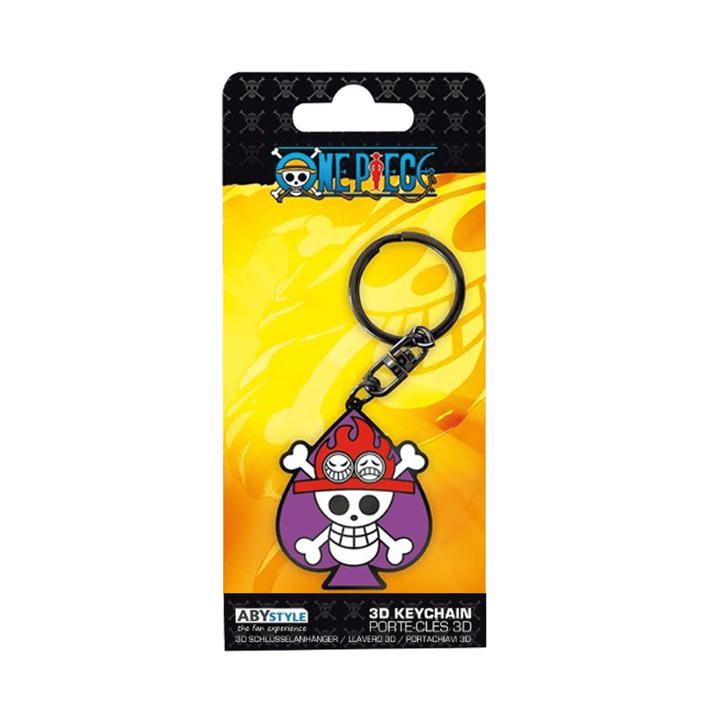 One Piece Skull Ace Keychain