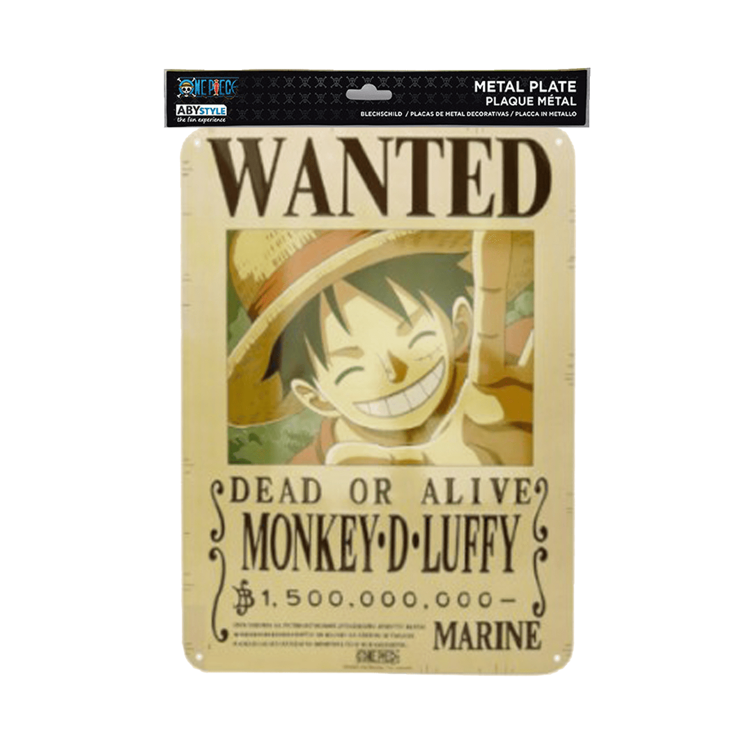 One Piece Luffy Wanted New World Metal Plate