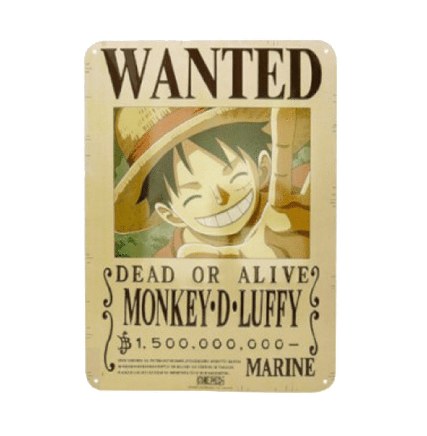 One Piece Luffy Wanted New World Metal Plate