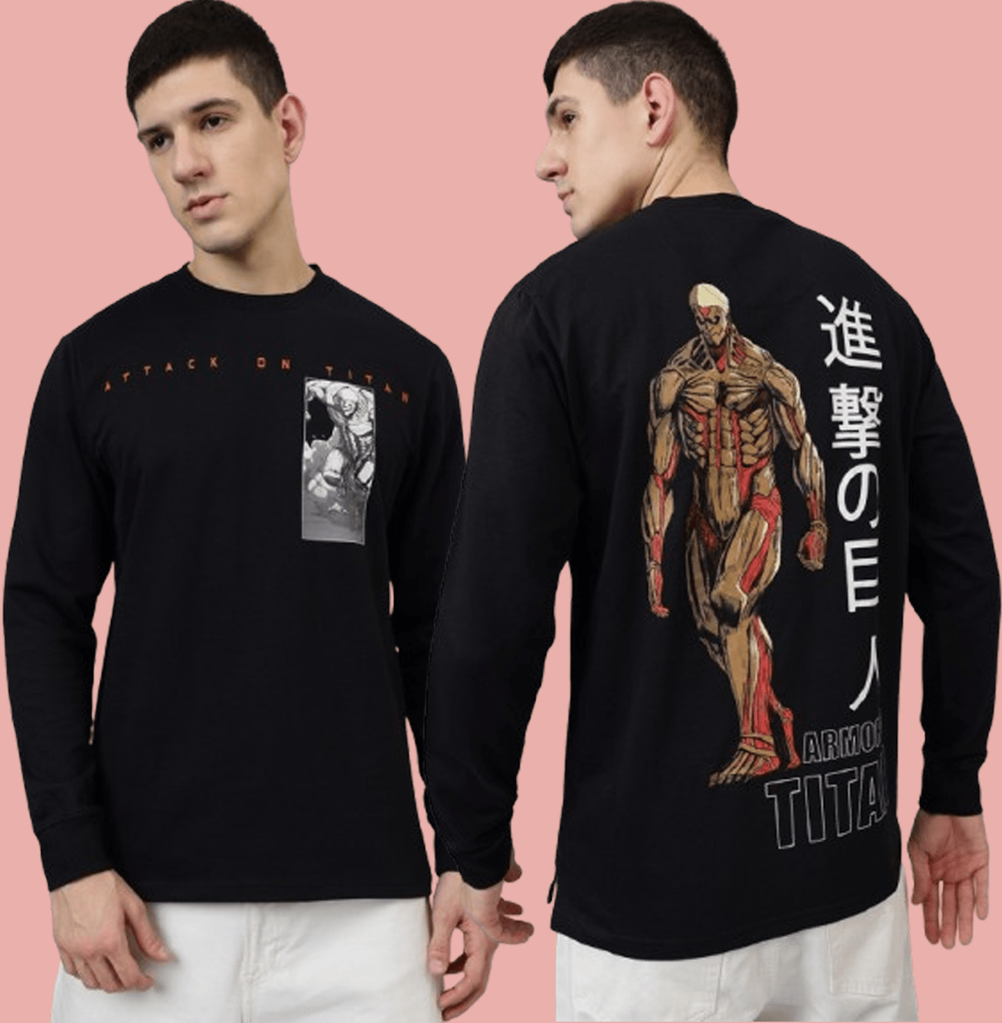 Attack On Titan 3143 Black Loose Fit Mens T Shirt