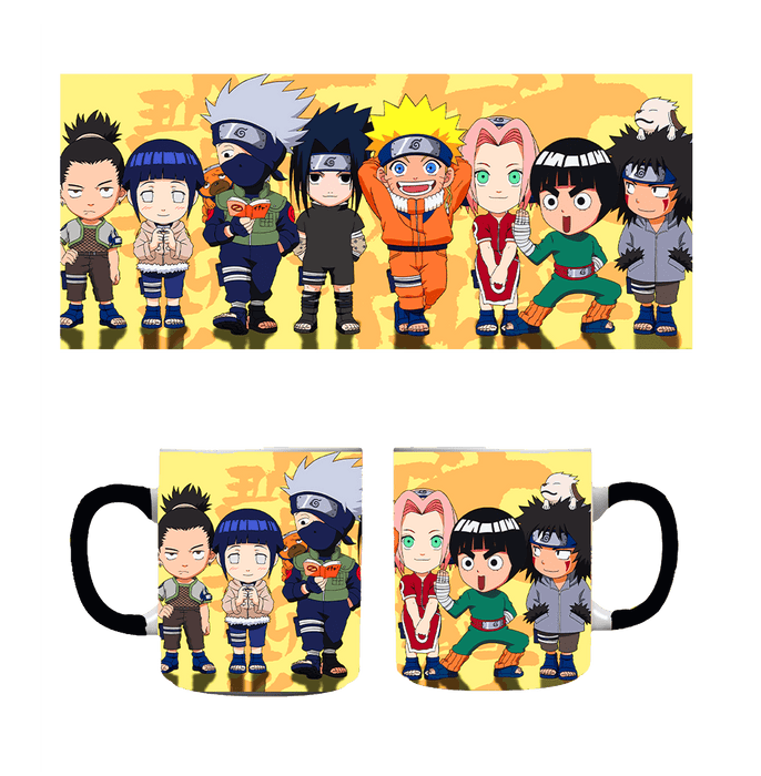 Naruto Chibi Group Black Coffee Mug - www.entertainmentstore.in