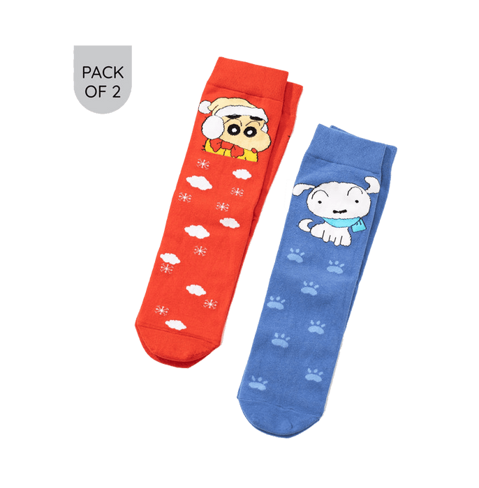 Shinchan Snow BFF Pack Of 2 Unisex Socks - www.entertainmentstore.in