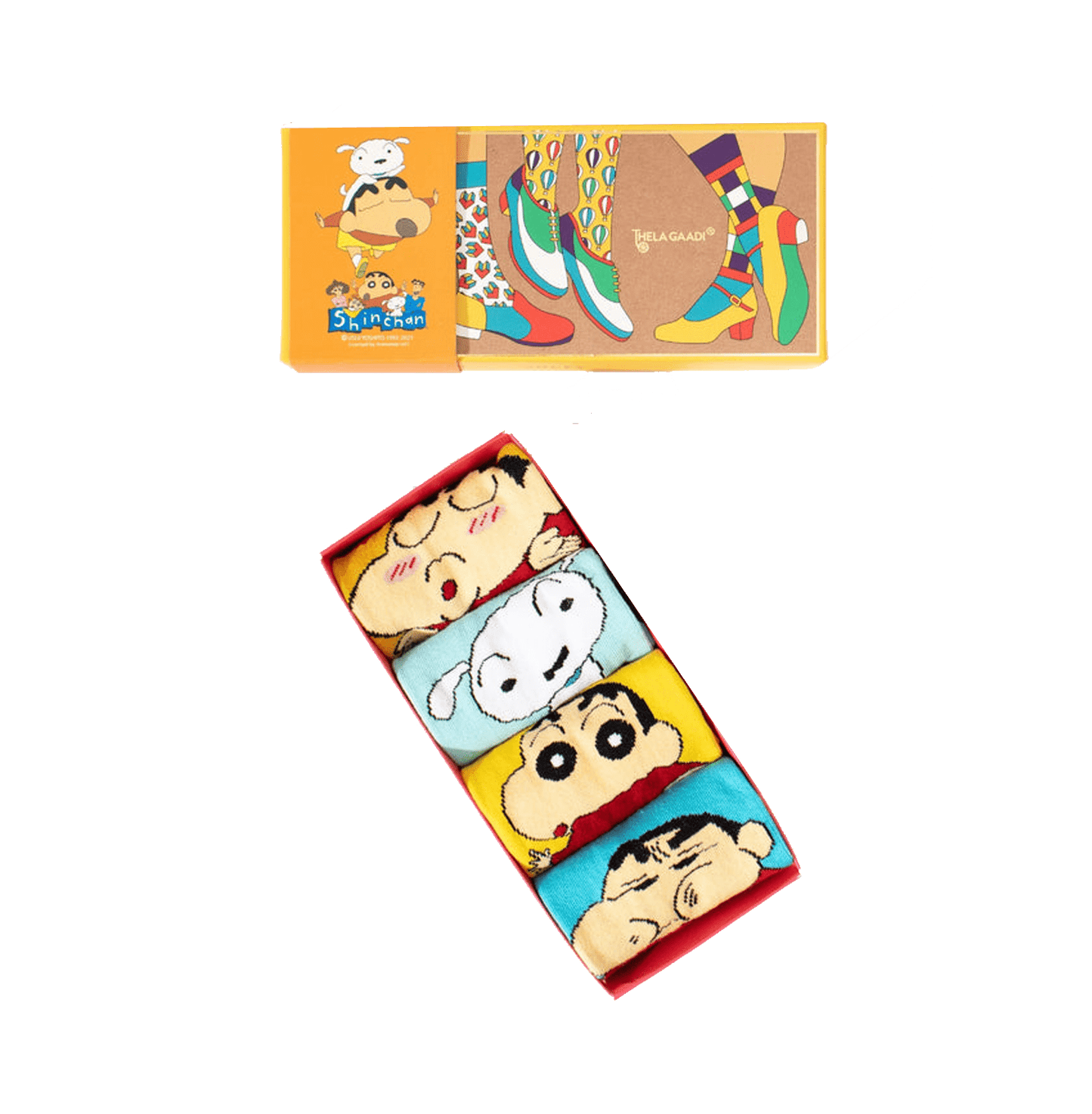 Shinchan Moods Pack Of 4 Unisex Socks - www.entertainmentstore.in