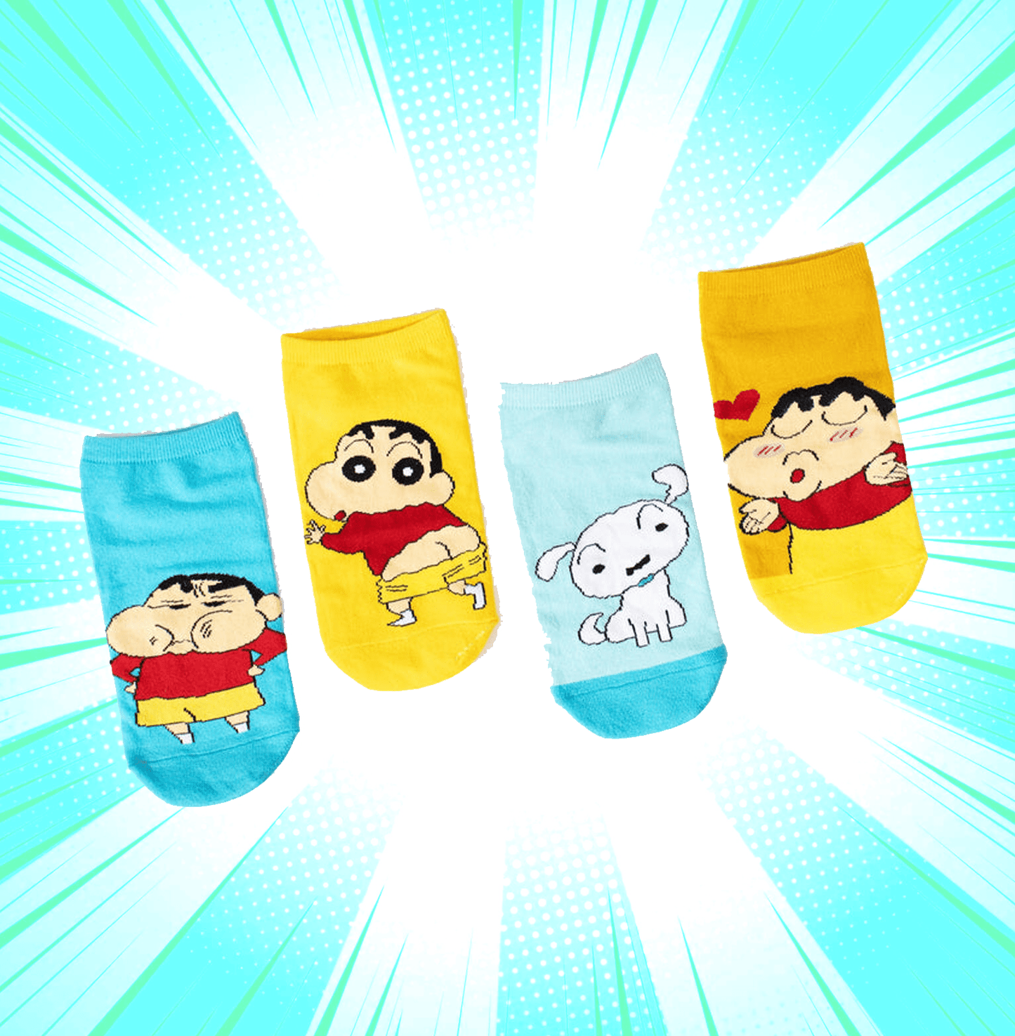 Shinchan Moods Pack Of 4 Unisex Socks - www.entertainmentstore.in