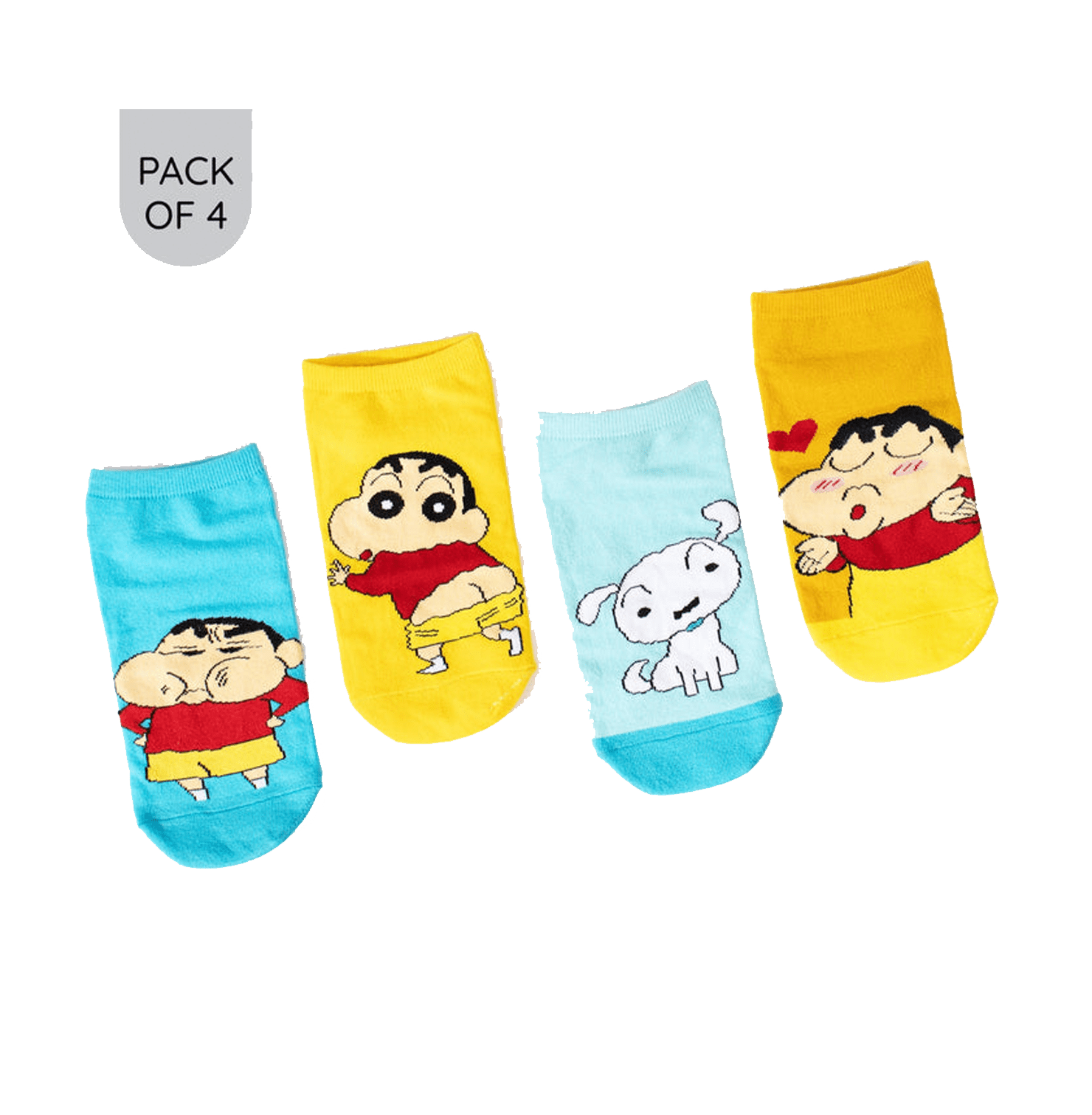 Shinchan Moods Pack Of 4 Unisex Socks - www.entertainmentstore.in