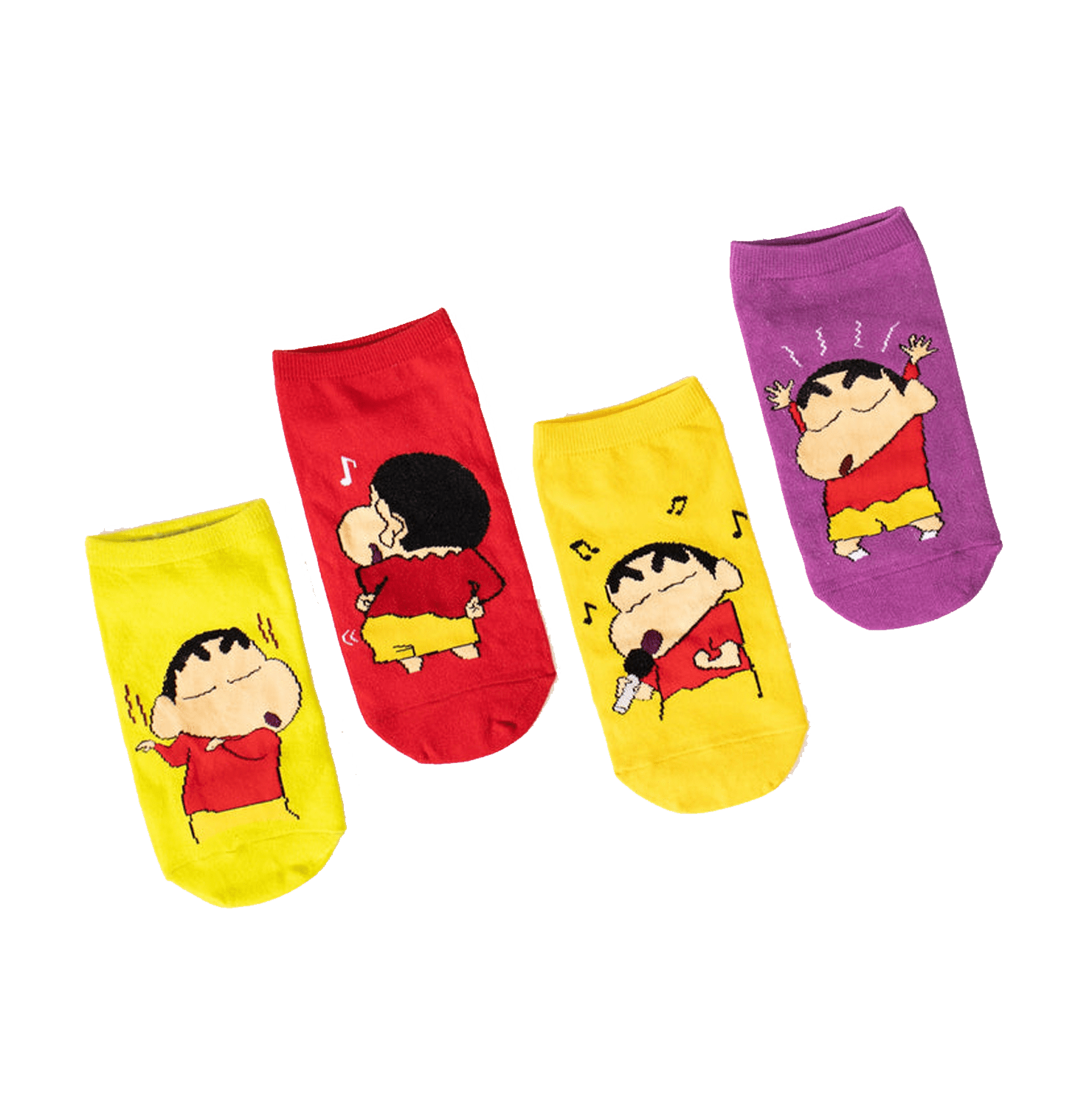 Shinchan Playful Music Pack Of 4 Unisex Socks - www.entertainmentstore.in