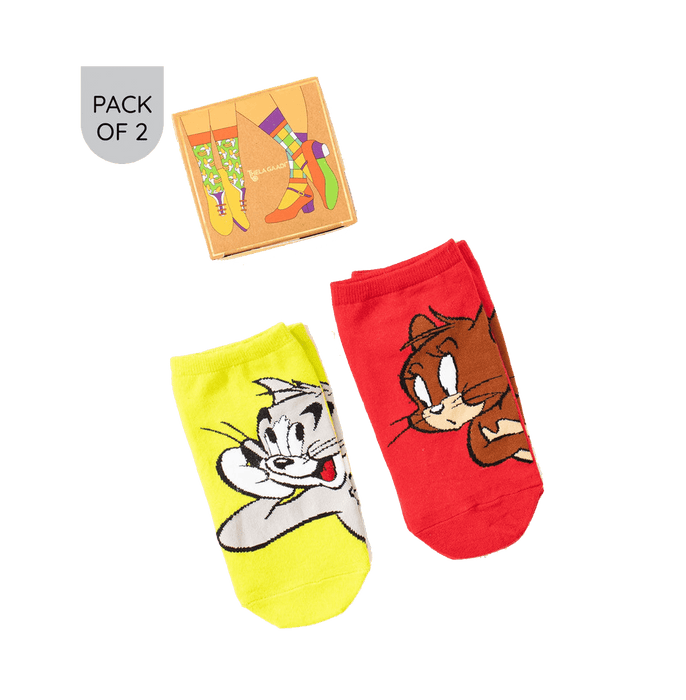 Tom And Jerry Foes Forever Pack Of 2 Unisex Socks - www.entertainmentstore.in