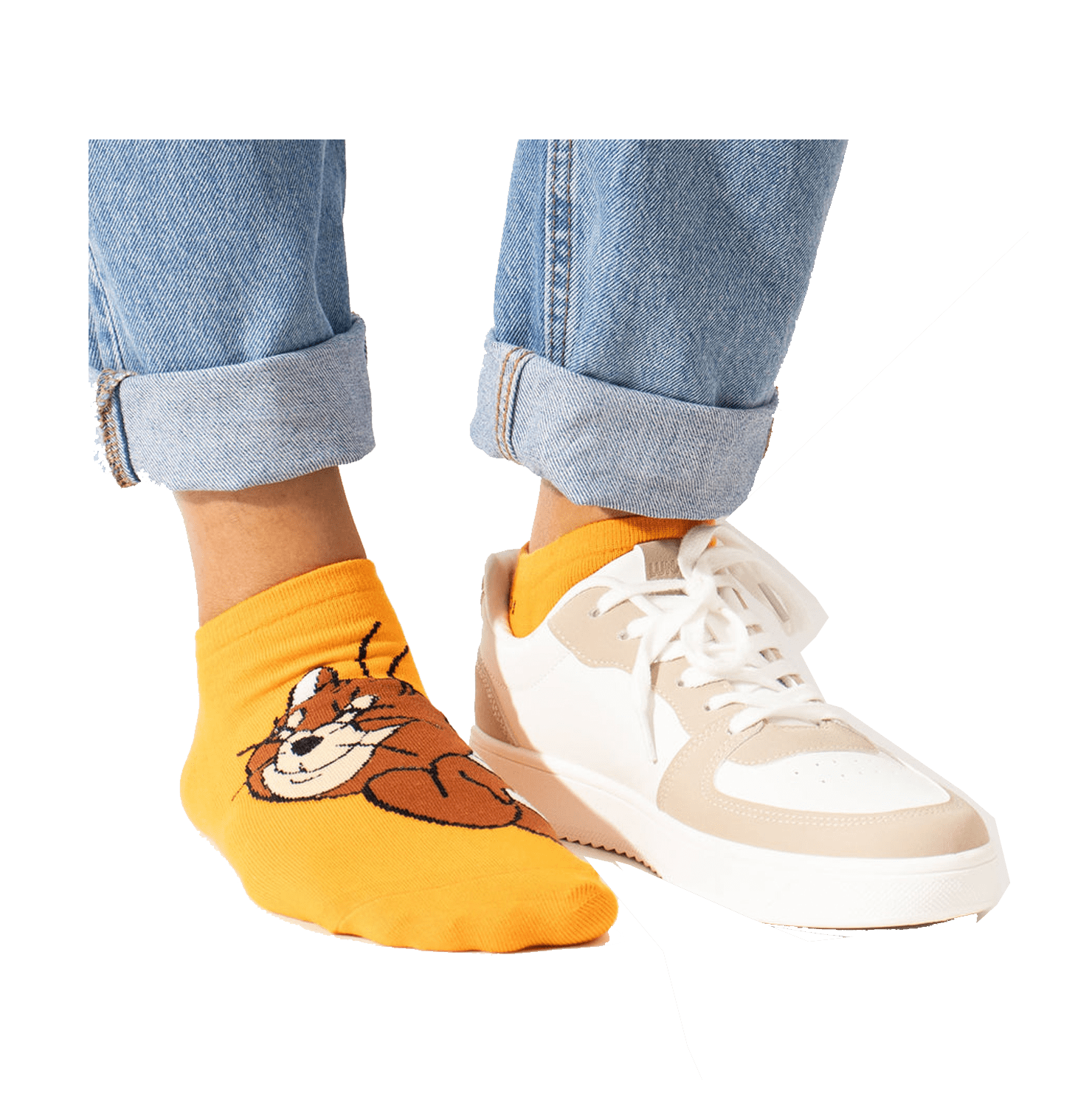 Tom And Jerry Smiling Pack Of 2 Unisex Socks - www.entertainmentstore.in