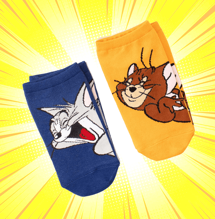 Tom And Jerry Smiling Pack Of 2 Unisex Socks - www.entertainmentstore.in