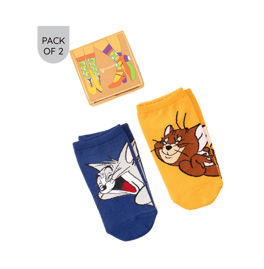 Tom And Jerry Smiling Pack Of 2 Unisex Socks - www.entertainmentstore.in