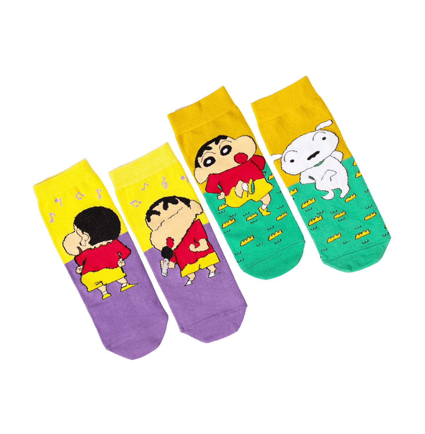 Shinchan Shiro A B Pack Of 2 Unisex Socks - www.entertainmentstore.in