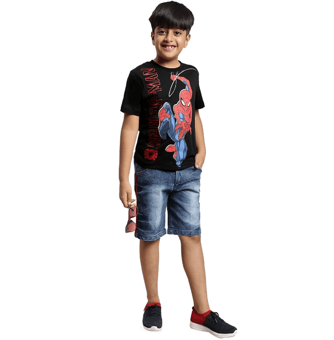 Spiderman 0099 Black Kids T Shirt - www.entertainmentstore.in