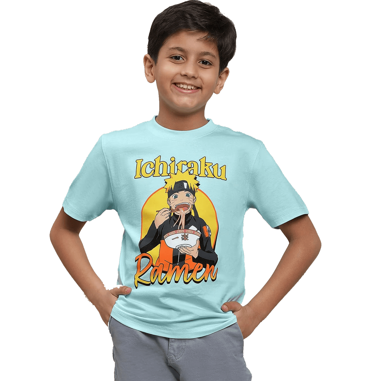 Naruto 4015 Pastel Turquise Kids T Shirt - www.entertainmentstore.in