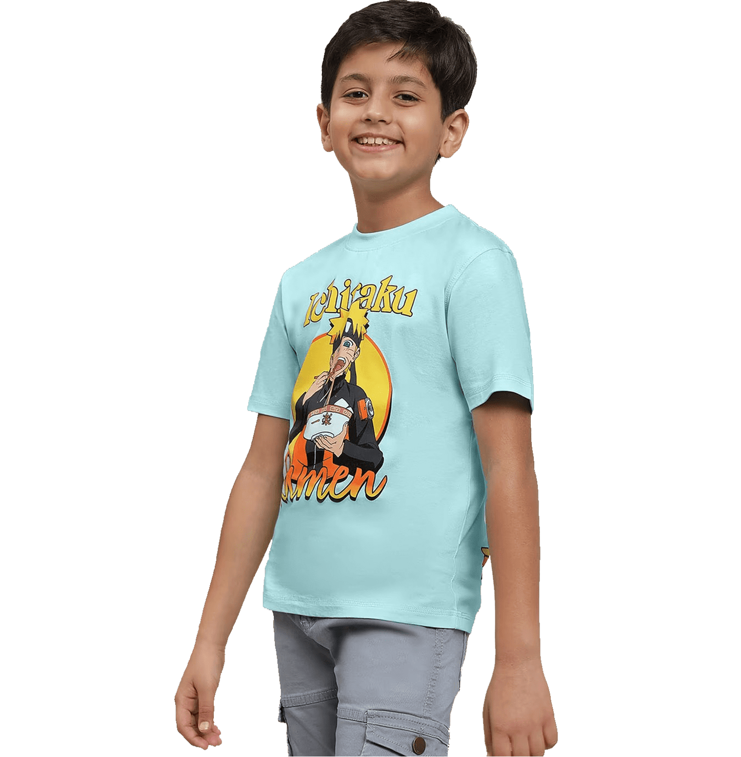 Naruto 4015 Pastel Turquise Kids T Shirt - www.entertainmentstore.in