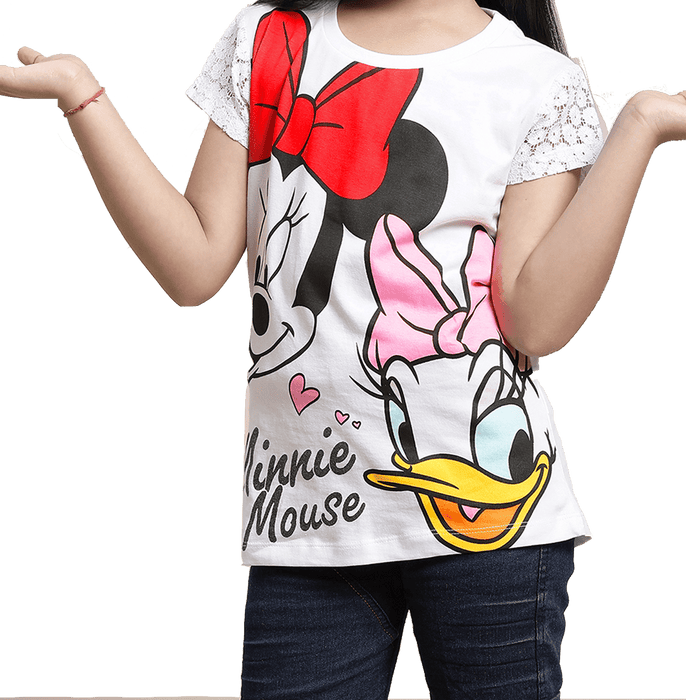 Mickey And Friends 0025 White Kids T Shirt - www.entertainmentstore.in