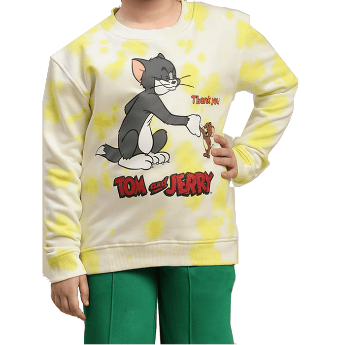 Tom And Jerry 2672 Yellow Tie Dye Kids T Shirt - www.entertainmentstore.in
