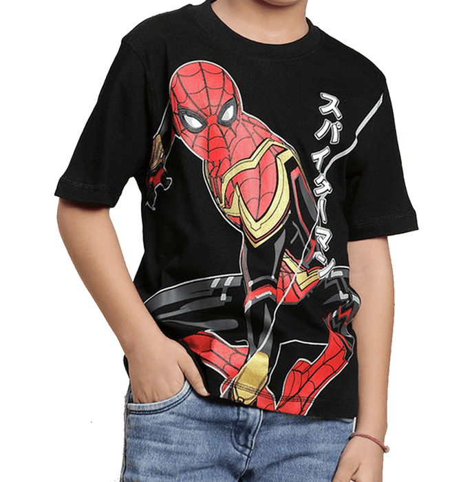 Spiderman 0146 Black Kids T Shirt - www.entertainmentstore.in