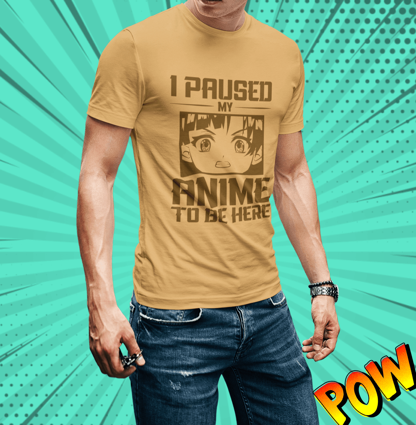 Anime Generic Paused Anime Brown Oversized  Mens T Shirt - www.entertainmentstore.in