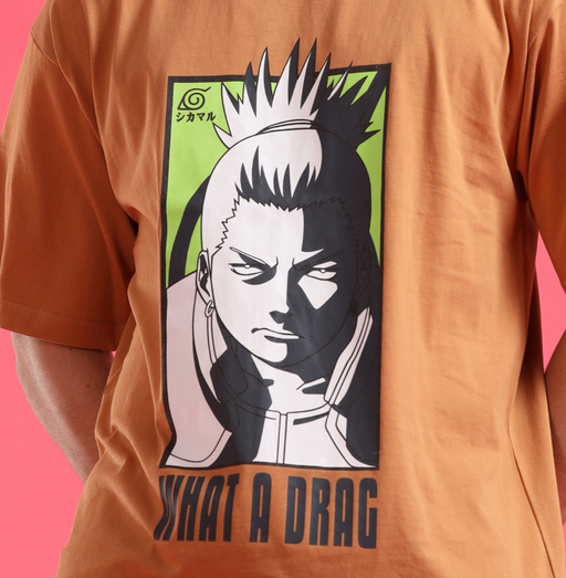 Naruto Shika Brown Oversized  Mens T Shirt - www.entertainmentstore.in