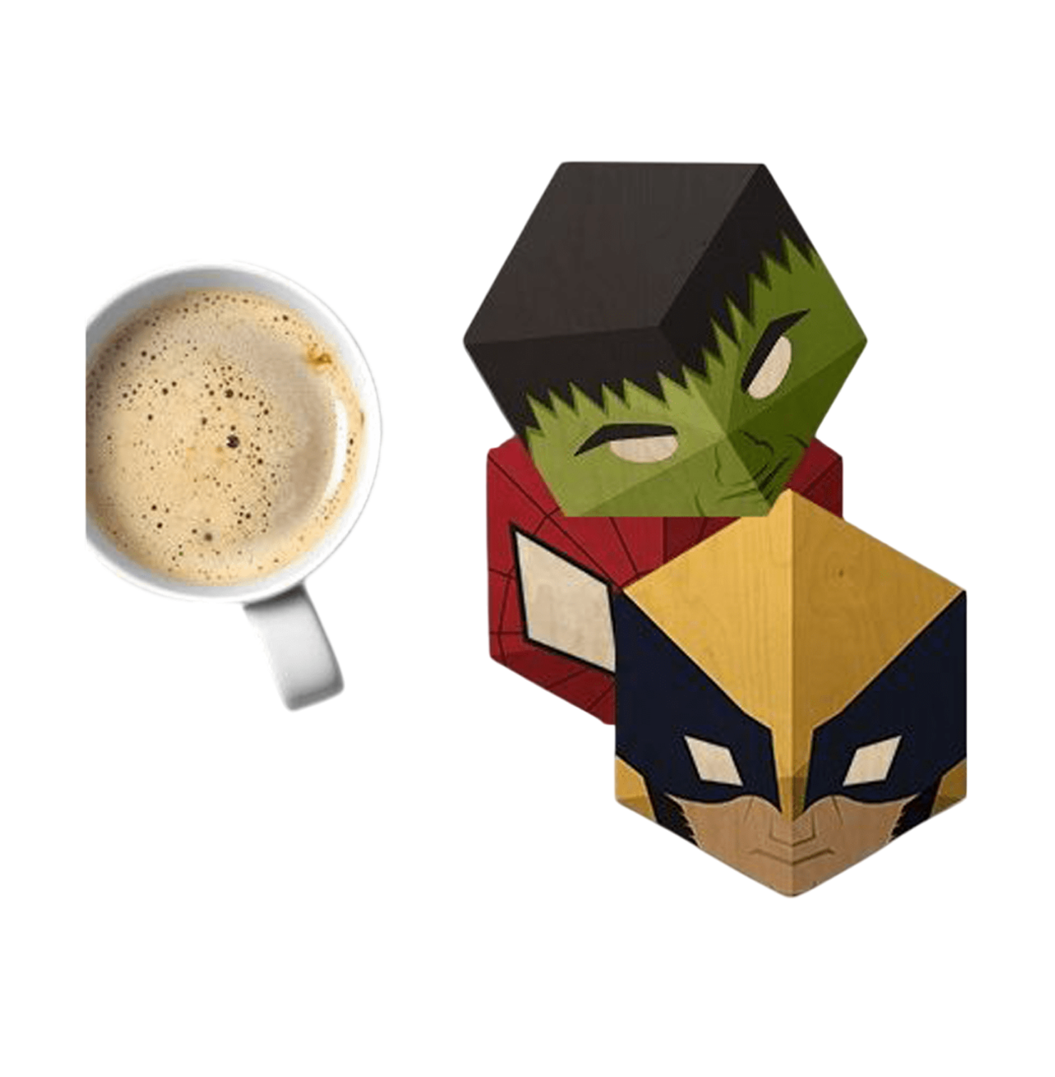 Hulk Kawaii Hexagon Personalised Wooden Fridge Magnet