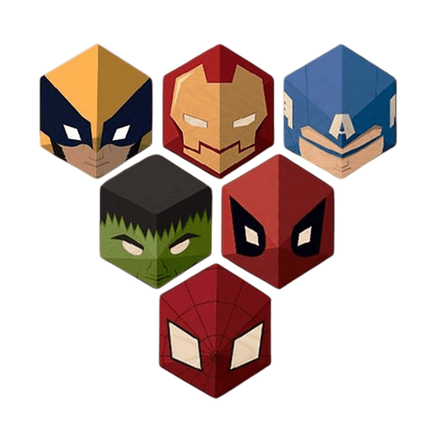 Spiderman Kawaii Hexagon Personalised Wooden Fridge Magnet