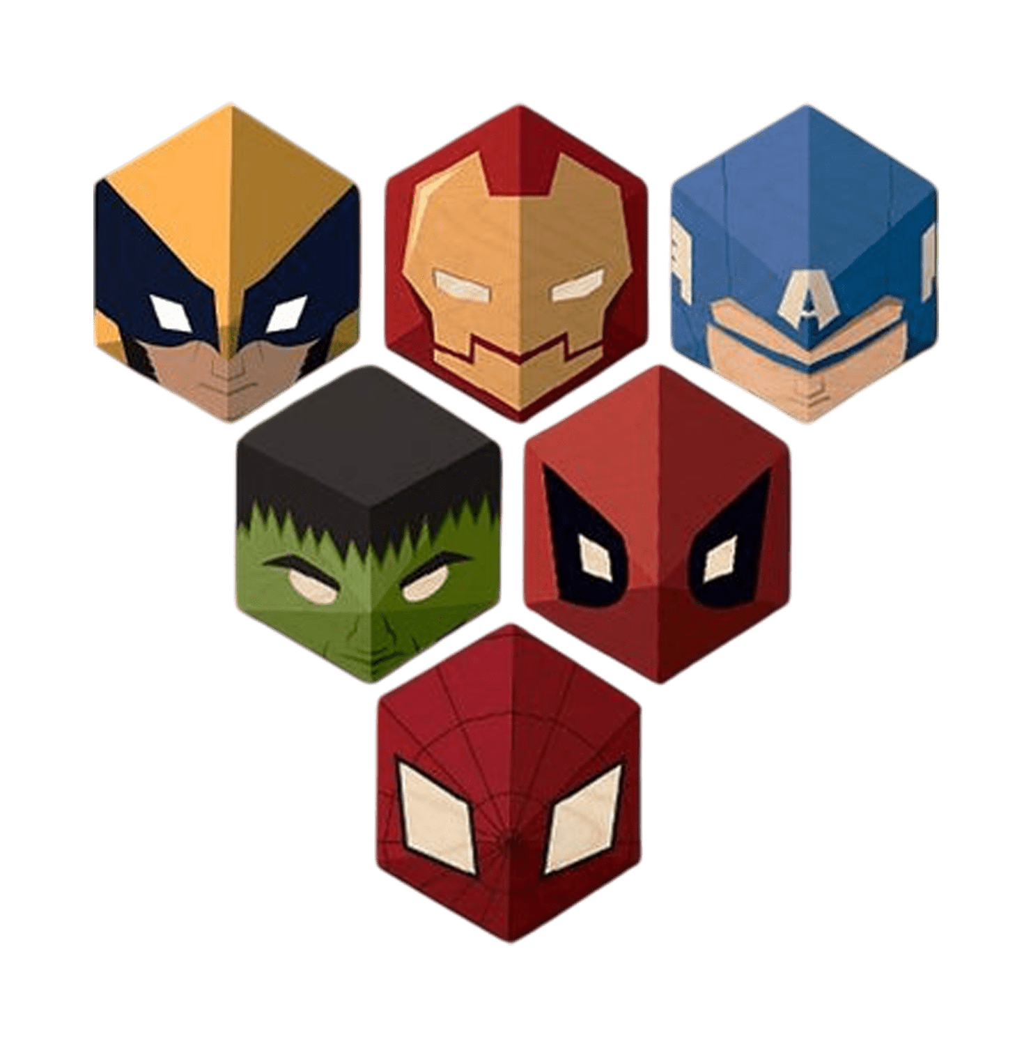 Wolverine Kawaii Hexagon Personalised Wooden Fridge Magnet