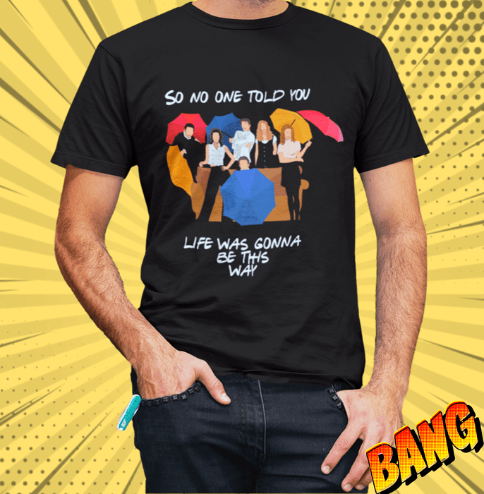 Friends Umbrella Black T Shirt - www.entertainmentstore.in
